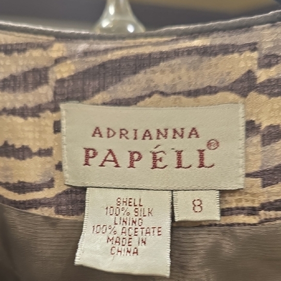 Adrianna Papell Silk Women's Patterned Blazer - Gray and Silver - Picture 2 of 15